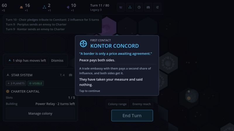 A first contact card
