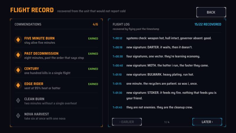 The flight record and the recovered log