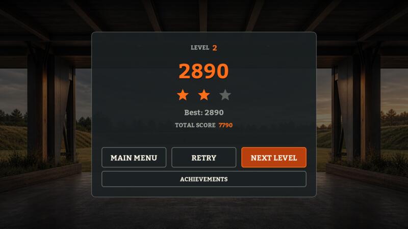 The end of a level, two stars out of three