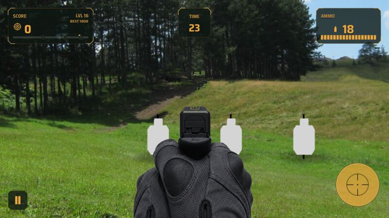 Sights on three targets down the range