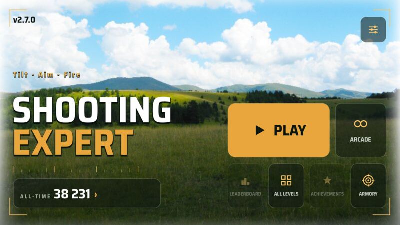 The main menu over the range